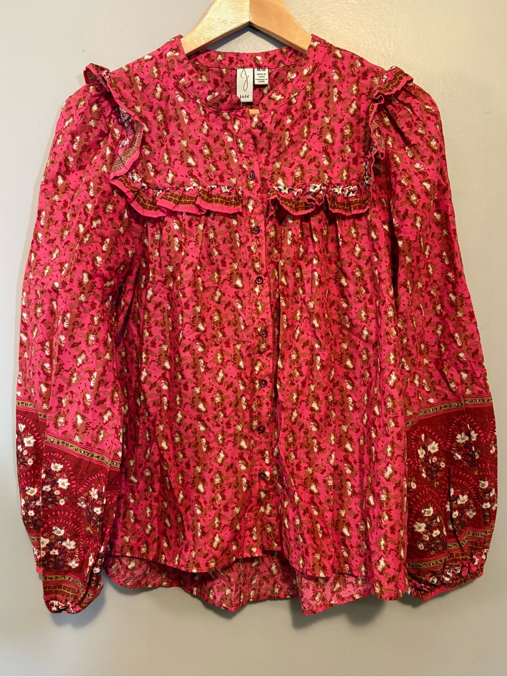 Joie 100% Cotton Boho Button Down